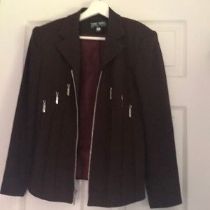 Dark Chocolate dress jacket with zipper front